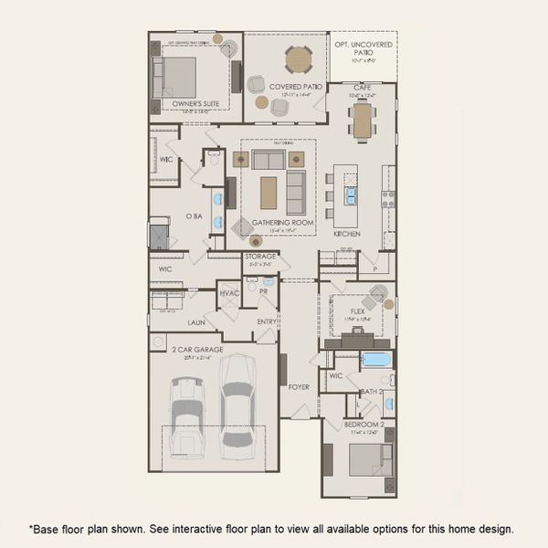 2D floor plan layout for the Prestige by Pulte Homes in Muller Ridge, Blythewood, SC (Image 3).