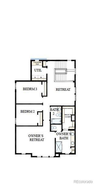 2D floor plan layout of this home in Painted Prairie Cottage, Aurora, CO (Image 6).