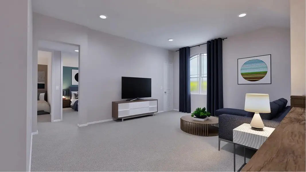 Furnished interior view inside a new home in Samara: Wentworth, League City (Image 18).