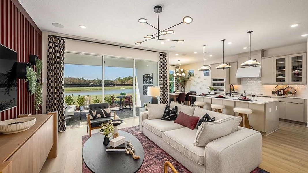 Furnished interior view inside a new home in Esplanade at McKinnon Groves, Winter Garden (Image 8).