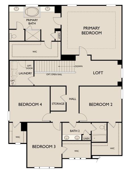 2D floor plan layout for the Lancaster by Ashton Woods in Arbors at Richland Creek, Buford, GA (Image 4).
