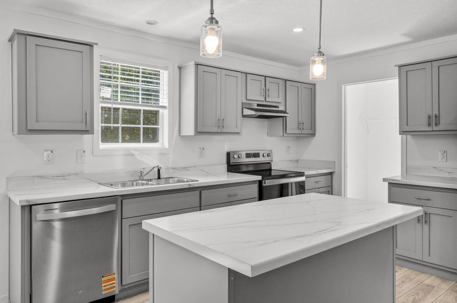 Furnished interior view inside a new home in , Cross (Image 6).