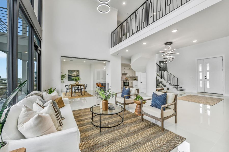 Grand scale is balanced by spaces that feel comfortable and inviting. The generous footprint allows multiple conversation areas while keeping the kitchen and waterfront close. Grand scale is balanced by spaces that feel comfortable and inviting. The generous footprint allows multiple conversation areas while keeping the kitchen and waterfront close.