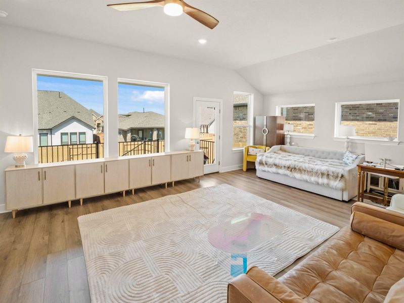 Furnished interior view inside a new home in The Colony, Bastrop (Image 17). Furnished interior view inside a new home in The Colony, Bastrop (Image 17).