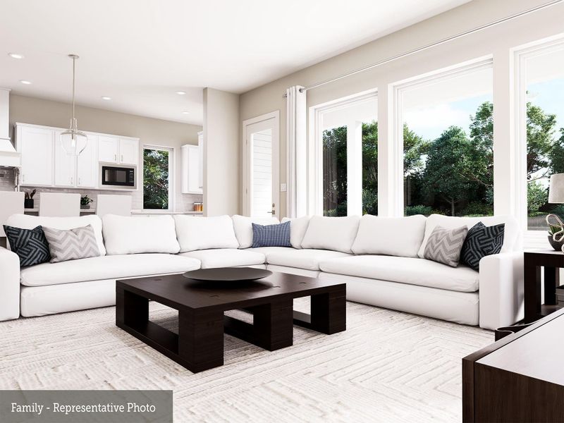 Furnished interior view inside a new home in Easthaven at Bridgeland Central - Vision Collection, Cypress (Image 25). Furnished interior view inside a new home in Easthaven at Bridgeland Central - Vision Collection, Cypress (Image 25).