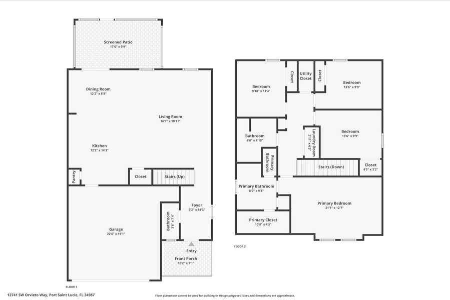 2D floor plan layout of this home in , Port St. Lucie, FL (Image 5). 2D floor plan layout of this home in , Port St. Lucie, FL (Image 5).