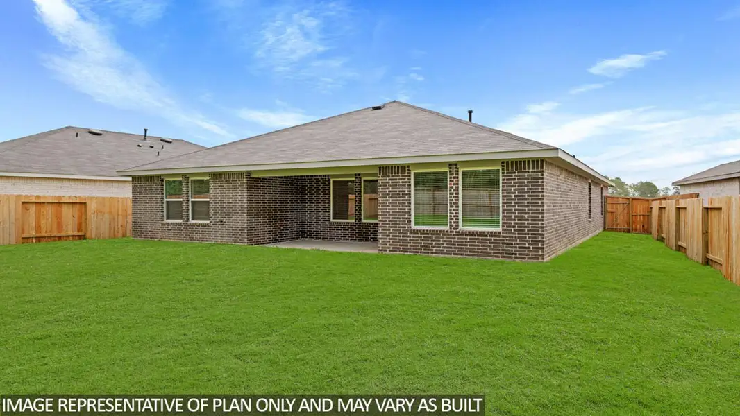 Exterior details and patio area of a home in The Canopies, Splendora (Image 2).