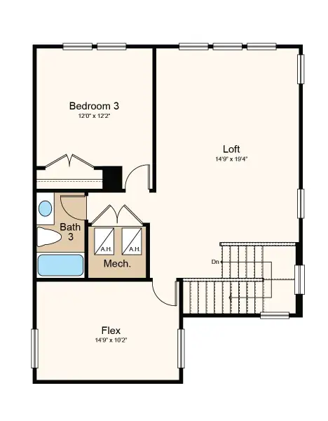 2D floor plan layout of this home in Esplanade at Starling, Punta Gorda, FL (Image 4).