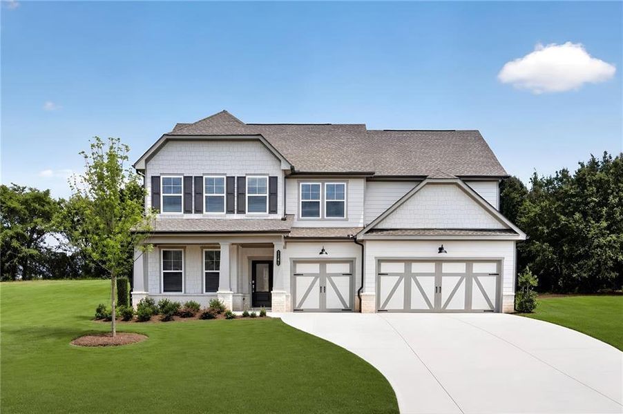 Front exterior of a new home in Wellington Estates, Madison, GA, highlighting curb appeal (Image 2).