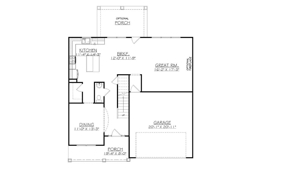 2D floor plan layout for the Hilton by Designer Homes of Georgia in Austin Heights, North Augusta, SC (Image 2).