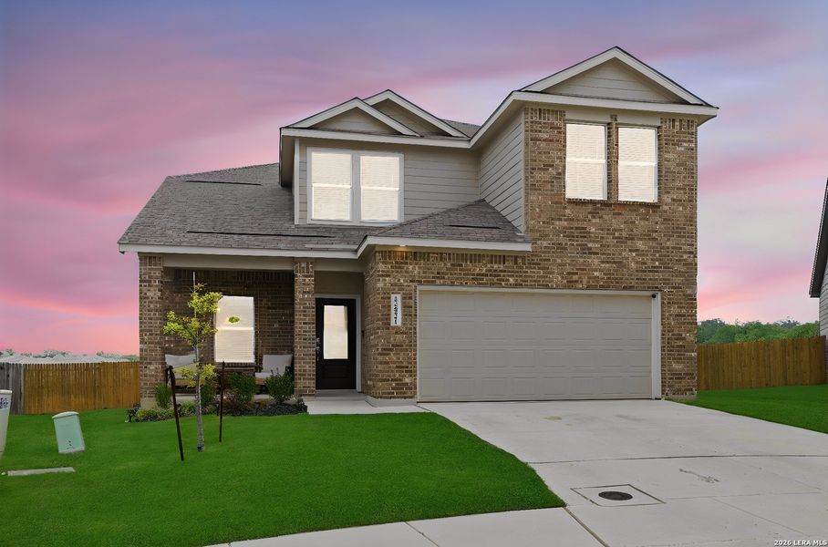 Front exterior of a new home in , Converse, TX, highlighting curb appeal (Image 24).