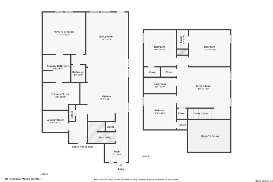 2D floor plan layout of this home in Dove Song, Marion, TX (Image 4).
