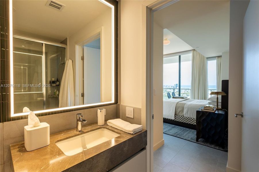 Furnished interior view inside a new home in , Miami Beach (Image 5). Furnished interior view inside a new home in , Miami Beach (Image 5).