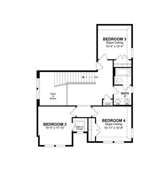 2D floor plan layout for the Sheffield by Beazer Homes in The Highlands, Porter, TX (Image 3).