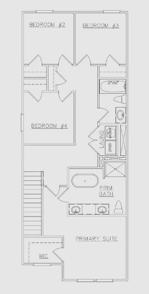 2D floor plan layout for the Jade II - Townhomes by Dream Finders Homes in The Grove At Mundy Mill, Gainesville, GA (Image 3).