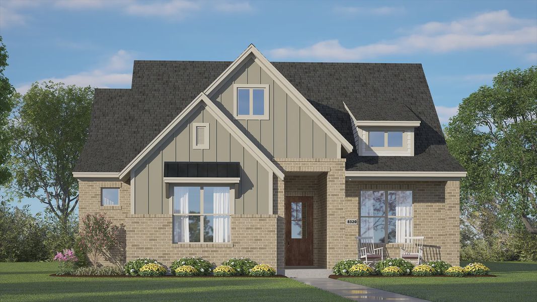 Representative exterior photo of a completed home built from the Palmer by Chesmar Homes in Riceland 50's, Mont Belvieu, TX (Image 18).