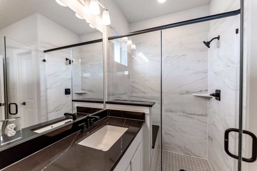 Furnished interior view inside a new home in The Woodlands at Medina Hills, Mico (Image 10).