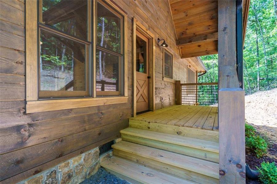 Exterior details and patio area of a home in , Cherry Log (Image 20).