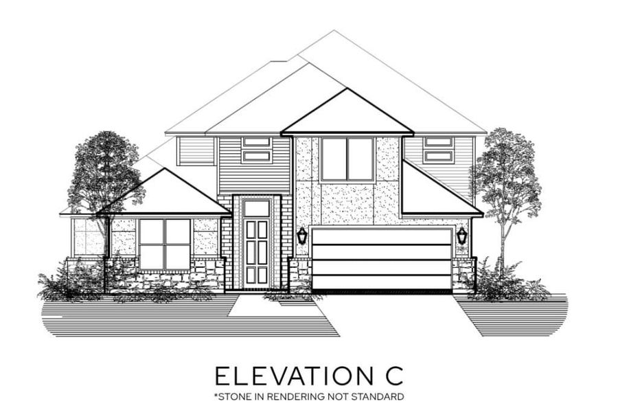 Representative rendering of the exterior for the The Melrose by Lillian Custom Homes (Image 7).