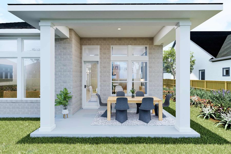 Representative exterior details of a home built from the The Ivy by David Weekley Homes in Dunham Pointe - Parkview Collection, Cypress (Image 3).