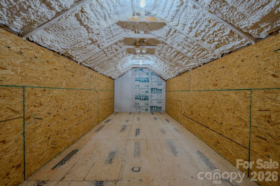 Unfinished room over garage, great storage or finish out for additional living area.