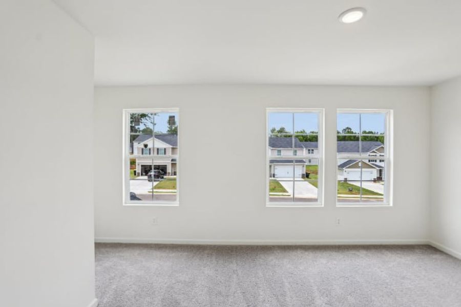 A room with windows.