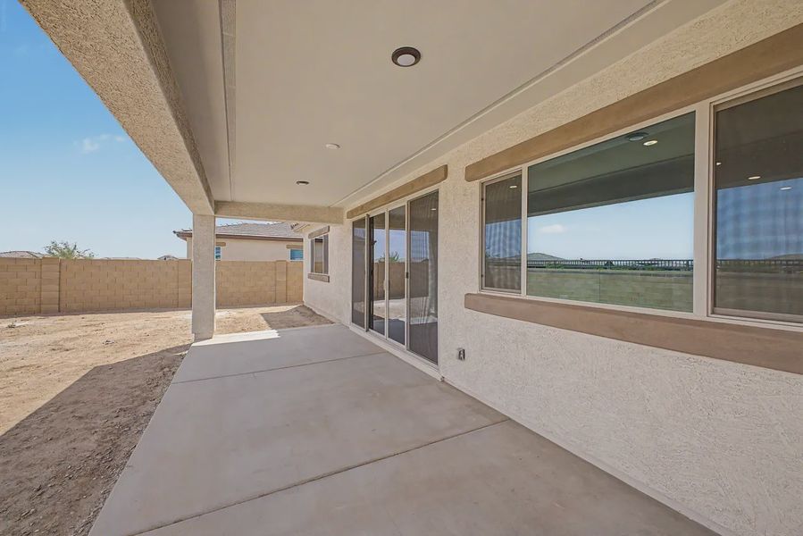 Exterior details and patio area of a home in Forté at Granite Vista, Waddell (Image 30).