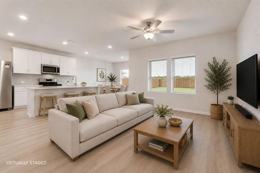 Living room - virtually staged
