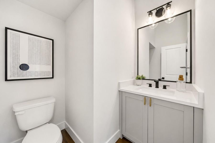 Convenient first-floor powder room Convenient first-floor powder room