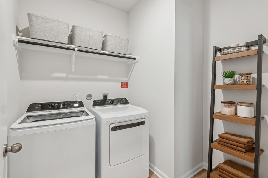 Utility Room. Staged model home shown for illustration only; actual features, colors, and upgrades may vary. Utility Room. Staged model home shown for illustration only; actual features, colors, and upgrades may vary.