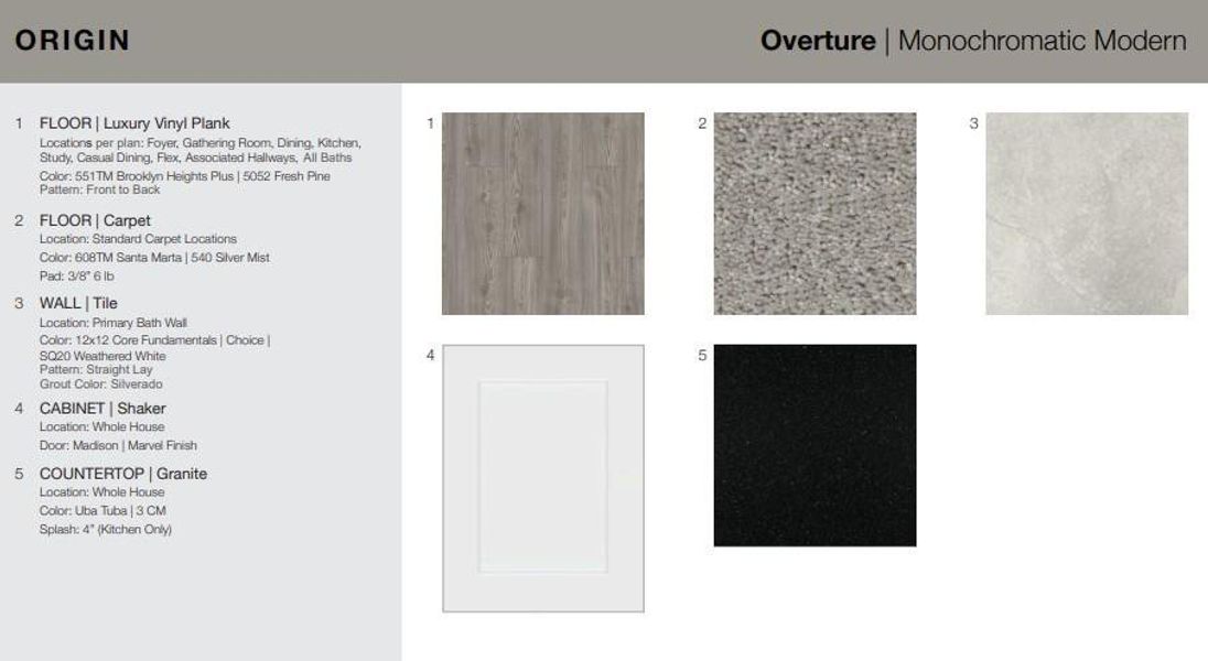 Design Selections. Home is currently under construction, selections subject to change.