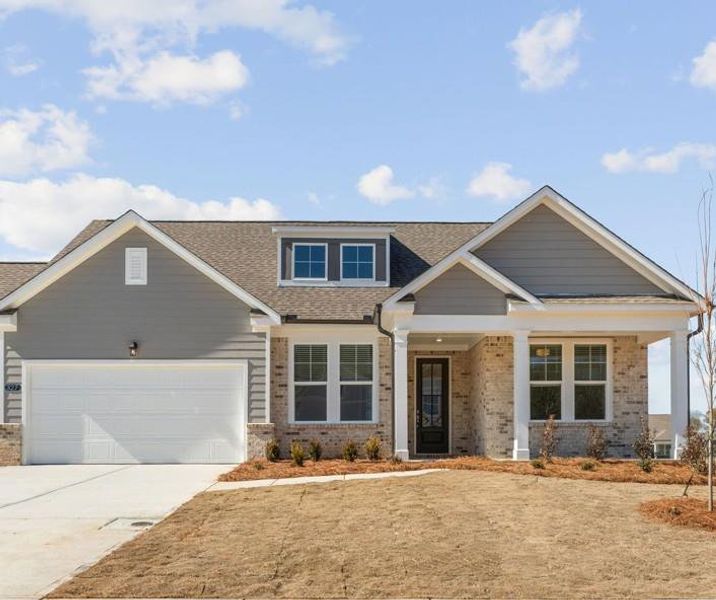 Front exterior of a new home in Cedar Farms, Winder, GA, highlighting curb appeal (Image 2). Front exterior of a new home in Cedar Farms, Winder, GA, highlighting curb appeal (Image 2).