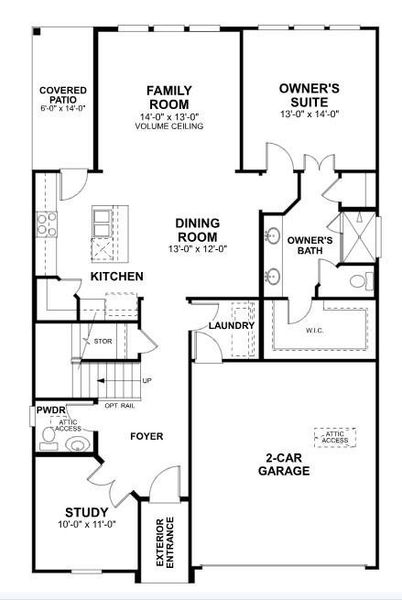 2D floor plan layout of this home in Cascades at Onion Creek, Austin, TX (Image 3). 2D floor plan layout of this home in Cascades at Onion Creek, Austin, TX (Image 3).