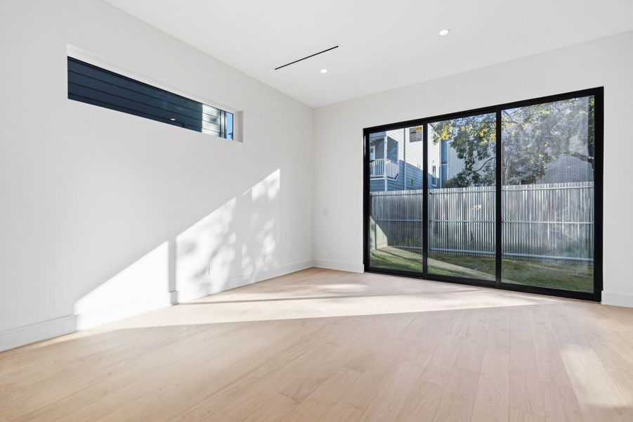 Multi-slide glass doors for seamless indoor-outdoor living.