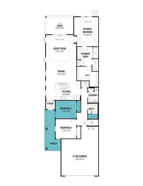 2D floor plan layout of this home in RiverTown - WaterSong, St. Johns, FL (Image 3). 2D floor plan layout of this home in RiverTown - WaterSong, St. Johns, FL (Image 3).