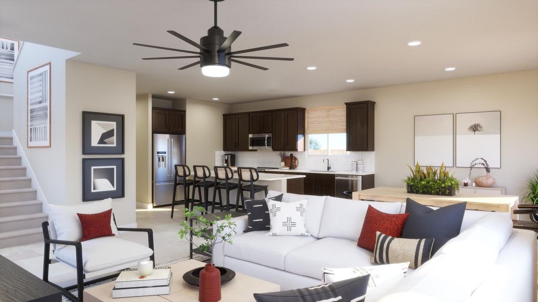 Great Room | Micah | Ryegrass Collection – Freedom at Anthem in Kyle, TX by Landsea Homes