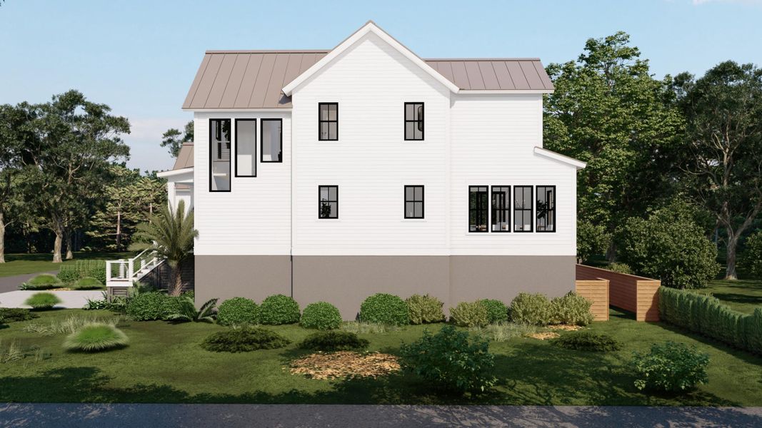 Front exterior of a new home in , Isle Of Palms, SC, highlighting curb appeal (Image 16). Front exterior of a new home in , Isle Of Palms, SC, highlighting curb appeal (Image 16).