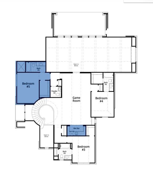 2D floor plan layout of this home in Cambridge Crossing, Celina, TX (Image 5).