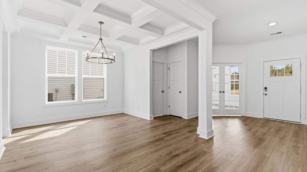 Eye-catching dining space with modern lighting and superior design located at Foxbank in Gray Court, SC
