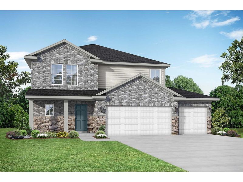 The Tierra B with 3-Car Garage The Tierra B with 3-Car Garage