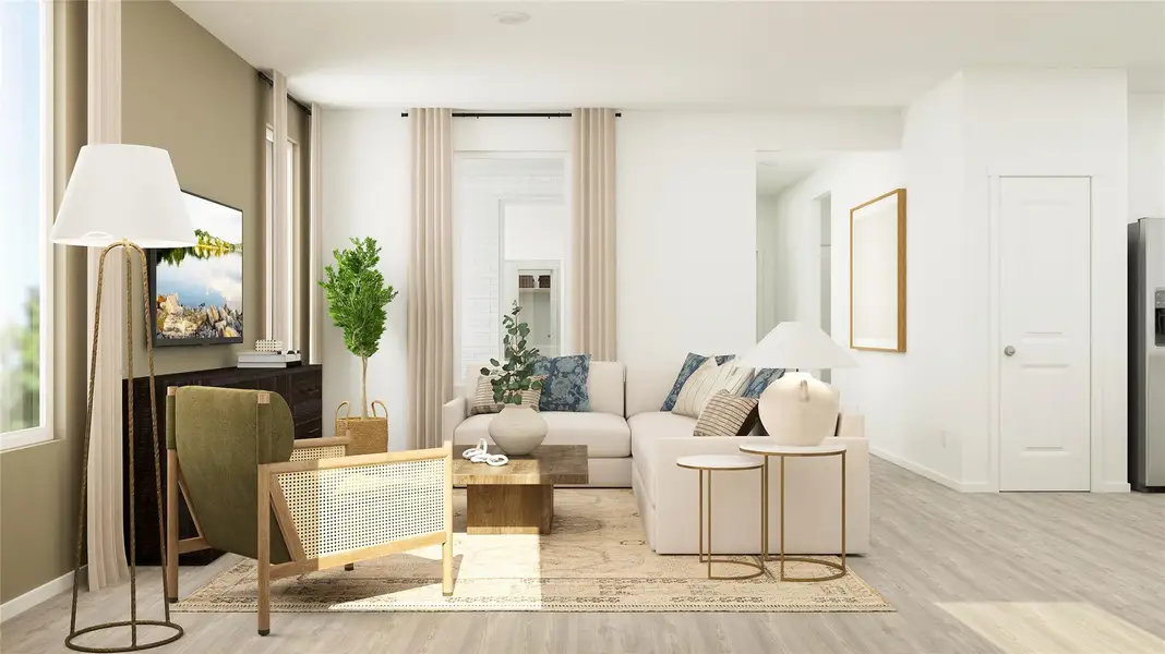 Furnished interior view inside a new home in Meadowlark Preserve: Lonestar Collection, Pflugerville (Image 6). Furnished interior view inside a new home in Meadowlark Preserve: Lonestar Collection, Pflugerville (Image 6).