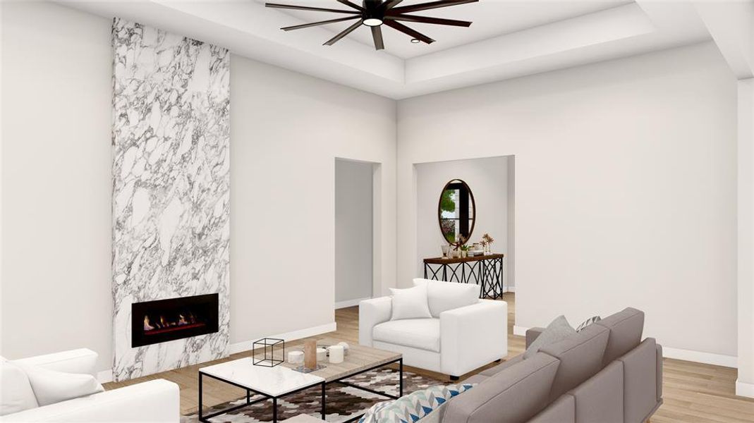 Furnished interior view inside a new home in , Driftwood (Image 2).