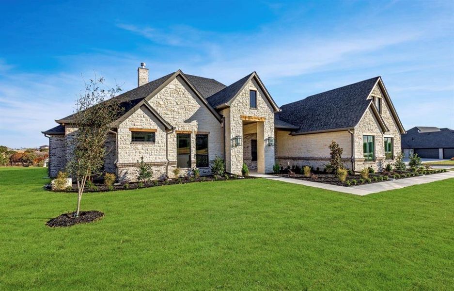 Front exterior of a new home in , Weatherford, TX, highlighting curb appeal (Image 25).