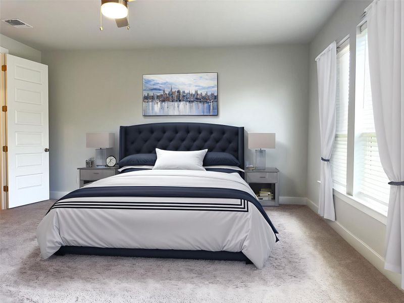 Furnished interior view inside a new home in The Colony 50', Bastrop (Image 6).
