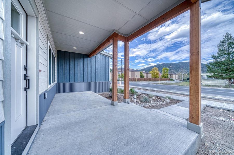 Covered porch for those mountain views and morning coffee chats.