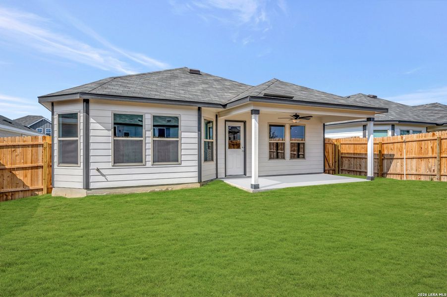 Exterior details and patio area of a home in Meadows at Clear Springs, New Braunfels (Image 31). Exterior details and patio area of a home in Meadows at Clear Springs, New Braunfels (Image 31).