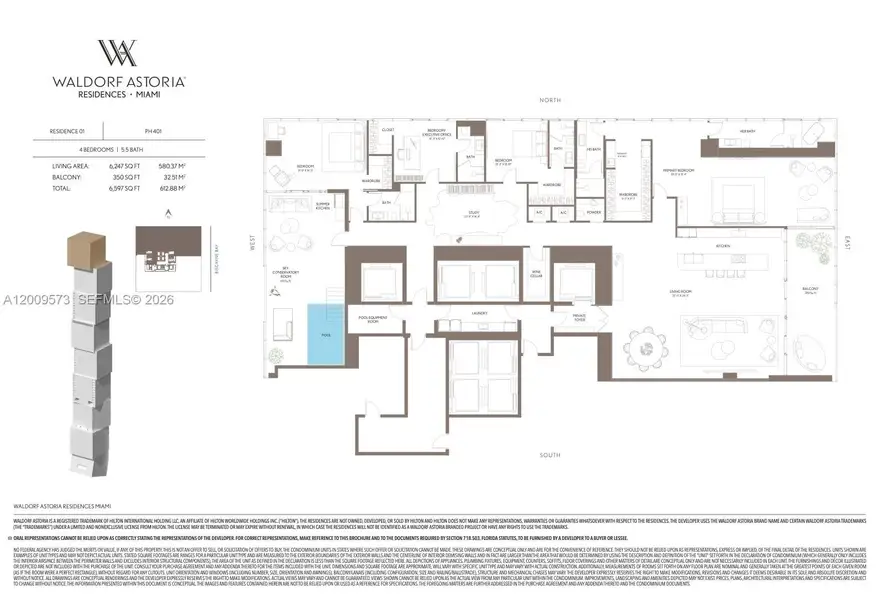 2D floor plan layout of this home in , Miami, FL (Image 4).