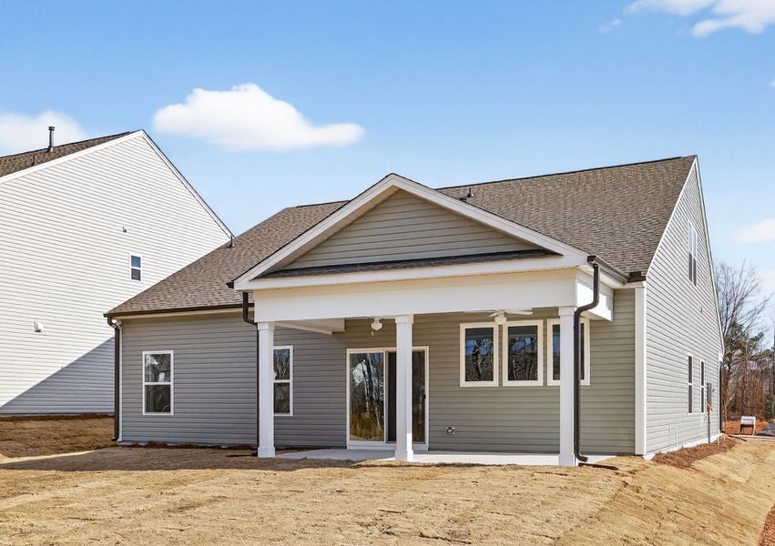 Exterior details and patio area of a home in Copper Ridge at Flowers Plantation, Clayton (Image 4).