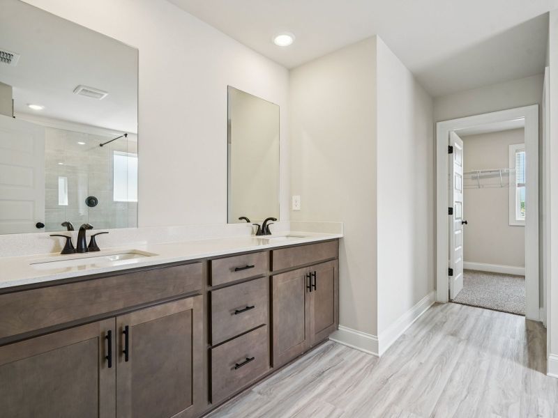 The Dakota Basement floorplan with the Calm Latte interior package.