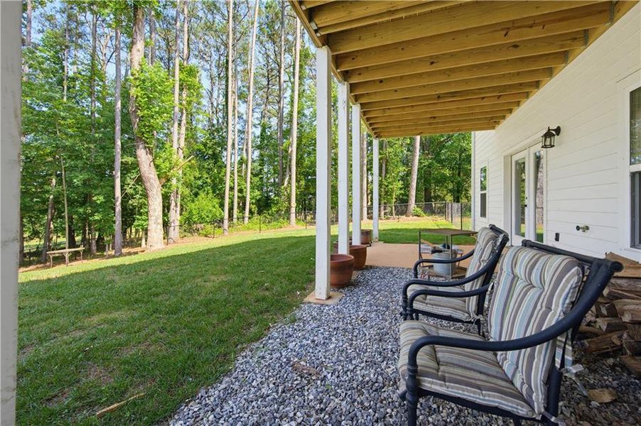 Exterior details and patio area of a home in , Clarkesville (Image 18). Exterior details and patio area of a home in , Clarkesville (Image 18).